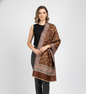 Women Wool Blend, Pink Jacquard Wovewn Designer Shawl/Wrap