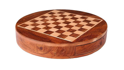 Wooden Magnetic Drawer Chess Set 10×10 – Classic square board with magnetic pieces and storage drawer — good size for both travel and home play