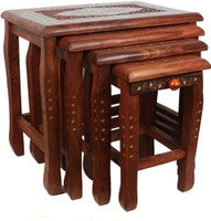 Wooden Nesting Stool/Table Set – Sheesham Wood